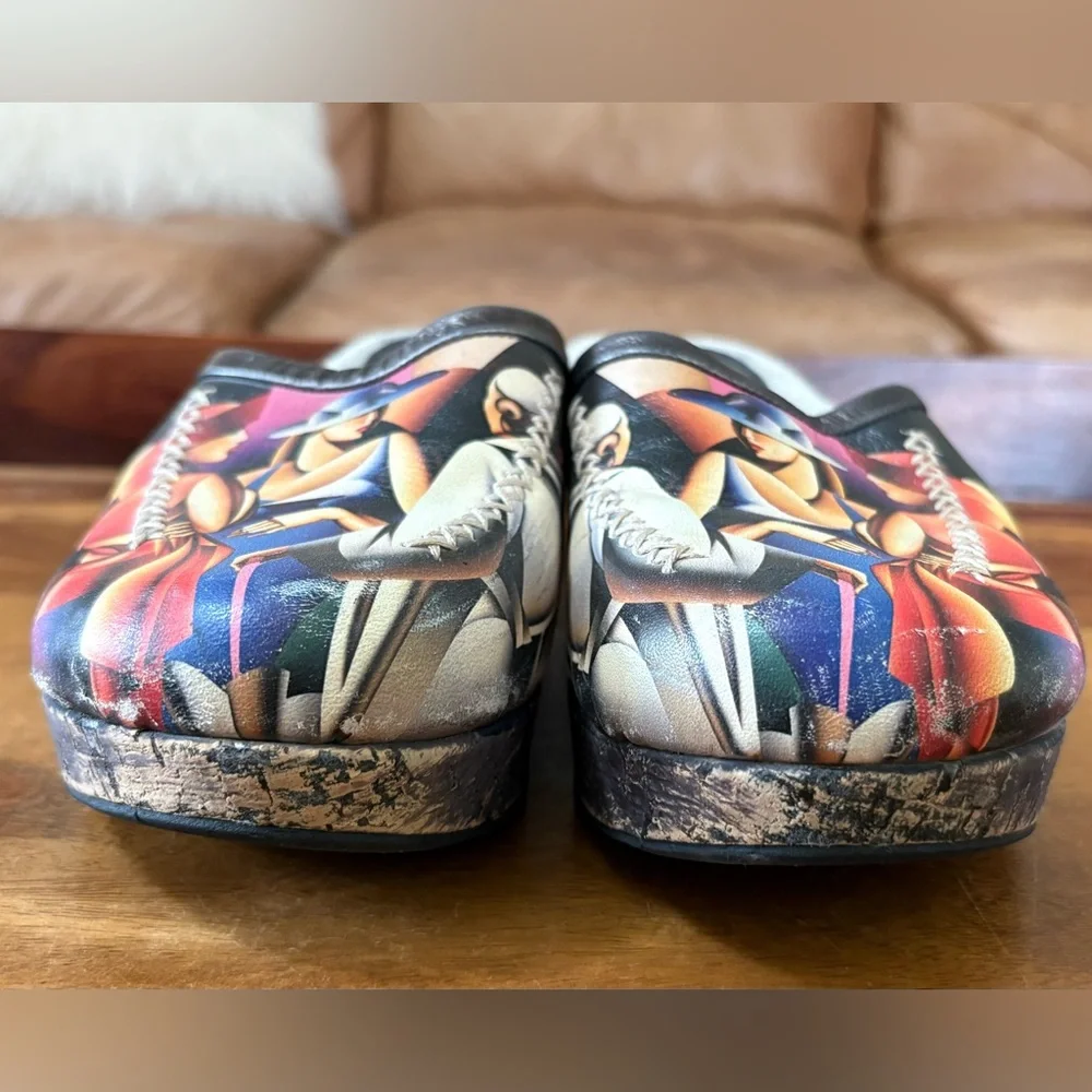 Leather Wearable Art Clogs - Picture 5 of 10